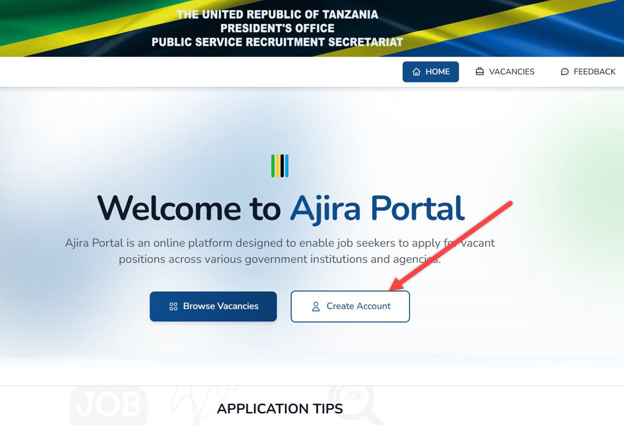 How to Create an Account on Tanzania’s Ajira Portal 2025
